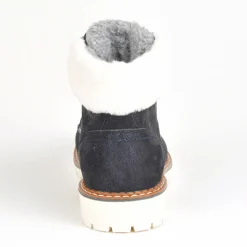 Boots, Bottines|OUTSHOES Bottines Plates Avec Col Fausse Fourrure Bleu Marine