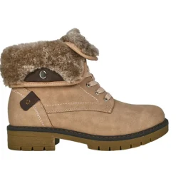 Boots, Bottines|OUTSHOES Bottines Plates Avec Col Fausse Fourrure Rose