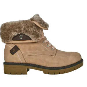 Boots, Bottines|OUTSHOES Bottines Plates Avec Col Fausse Fourrure Rose