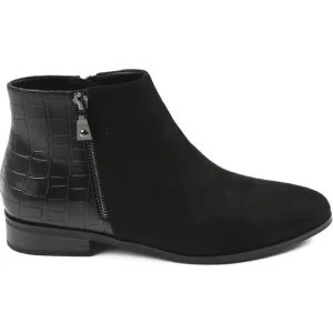 Boots, Bottines|VICE VERSA Bottines Plates Avec Effet Croco Noir