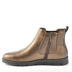 Chaussures Confort|SCALINA Bottines Plates Avec Elastiques Bronze