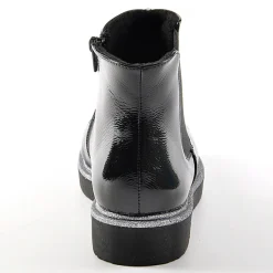 Chaussures Confort|SCALINA Bottines Plates Avec Elastiques Vernis Noir