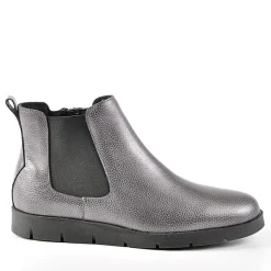 Chaussures Confort|SCALINA Bottines Plates Avec Elastiques Argente