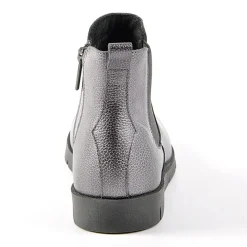 Chaussures Confort|SCALINA Bottines Plates Avec Elastiques Argente