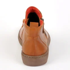 Chaussures Confort|RELAXSHOE Bottines Plates Avec Zip Pratique Sur Le Cote Camel