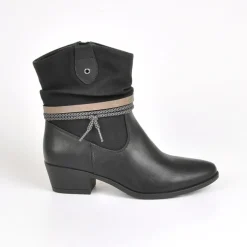 Boots, Bottines|VICE VERSA Bottines Plates Bi-Matieres Noir
