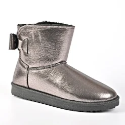 Boots, Bottines|VICE VERSA Bottines Plates Femme Avec Noeuds Gris Metal