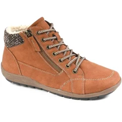 Chaussures Confort|SCALINA Bottines Plates Femme Avec Zip Pratique Sur Le Cote Brique