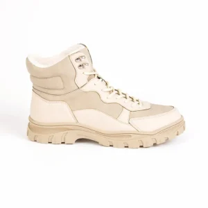 Boots, Bottines|OUTSHOES Bottines Plates Femme Bi-Matieres Beige