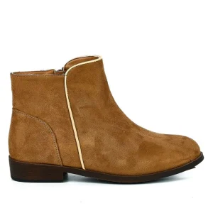 Boots, Bottines|VICE VERSA Bottines Plates Femme Marron En Suedine