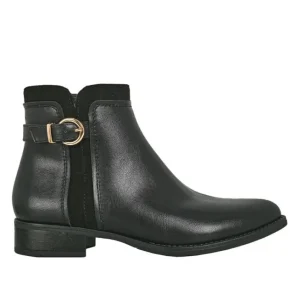 Boots, Bottines|VICE VERSA Bottines Plates Femme Noir A Boucle