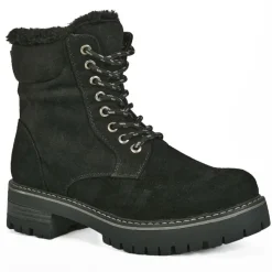 Boots, Bottines|OUTSHOES Bottines Plates Femme Noir Fourrees