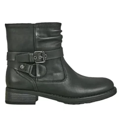 Boots, Bottines|VICE VERSA Bottines Plates Femme Noir Avec Boucles