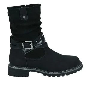 Boots, Bottines|OUTSHOES Bottines Plates Femme Noir A Brides