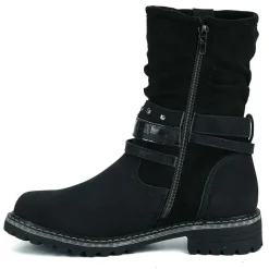 Boots, Bottines|OUTSHOES Bottines Plates Femme Noir A Brides