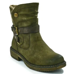 Chaussures Confort|RELIFE Bottines Plates Femme Kaki