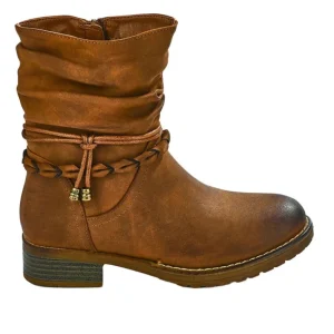 Boots, Bottines|VICE VERSA Bottines Plates Femme Camel