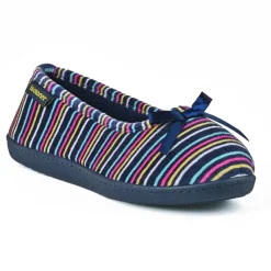 Chaussons|ISOTONER Chaussons Femme Avec Noeuds Bleu Marine