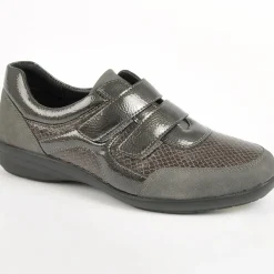 Chaussures Confort|LADY CONFORT Chaussures Confort Avec Effet Reptile Gris
