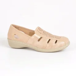 Chaussures Confort|LADY CONFORT Chaussures Confort Femme Beige En Cuir