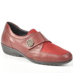 Chaussures Confort|LADY CONFORT Derbies Confort Avec Boutons Fantaisies Bordeaux