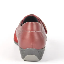 Chaussures Confort|LADY CONFORT Derbies Confort Avec Boutons Fantaisies Bordeaux