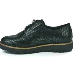 Chaussures Confort|SCALINA Derbies Confort Femme Noir Effet Reptile