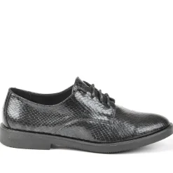 Derbies|ANA LUNA Derbies Femme Avec Effet Reptile Noir