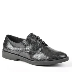 Derbies|ANA LUNA Derbies Femme Avec Effet Reptile Noir