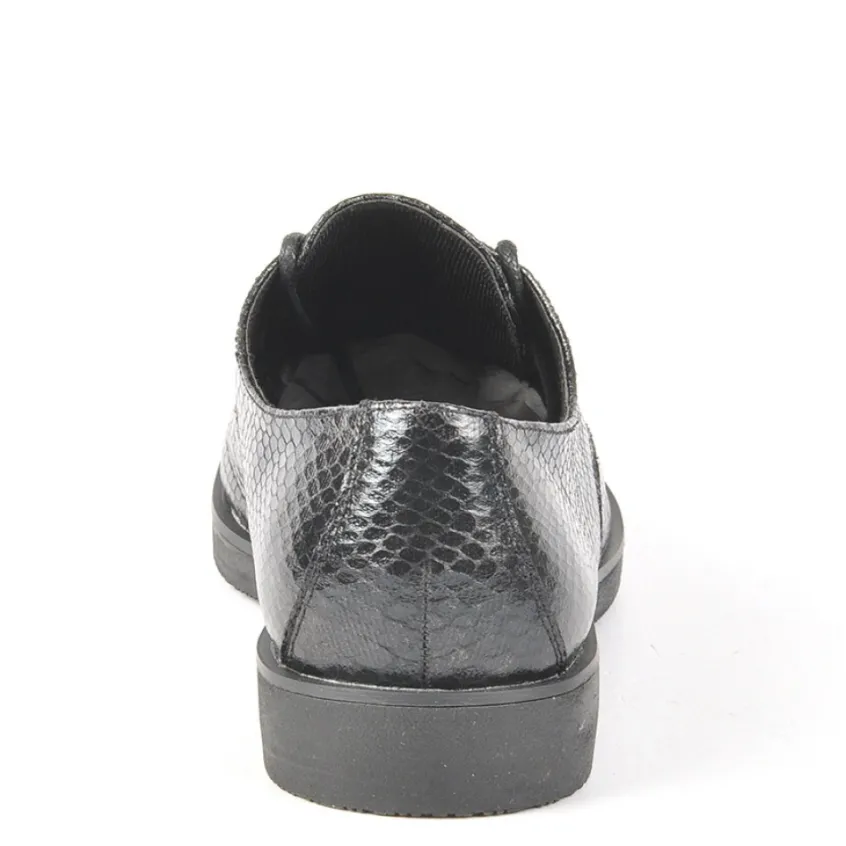 Derbies|ANA LUNA Derbies Femme Avec Effet Reptile Noir