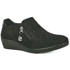 Chaussures Confort|LADY CONFORT Derbies Femme Avec Strass Noir