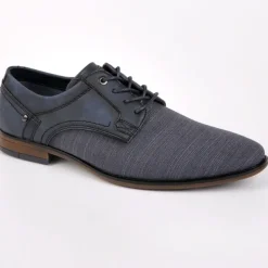 Derbies, Chaussures De Ville|FORTUNATO Derbies Homme Bi-Matieres Bleu En Cuir