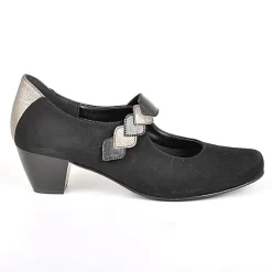 Chaussures Confort|SCALINA Escarpins A Lanieres Femme Bi-Matieres Noir