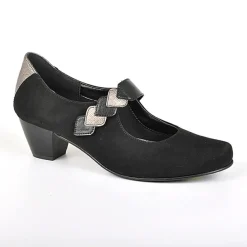 Chaussures Confort|SCALINA Escarpins A Lanieres Femme Bi-Matieres Noir