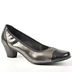 Chaussures Confort|SCALINA Escarpins Bi-Matieres Confortable Noir