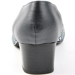 Chaussures Confort|LADY CONFORT Escarpins Bi-Matieres Bleu Marine