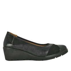 Chaussures Confort|SCALINA Escarpins Compenses Bi-Matieres Noir