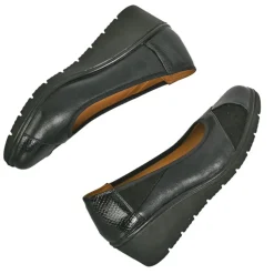 Chaussures Confort|SCALINA Escarpins Compenses Bi-Matieres Noir