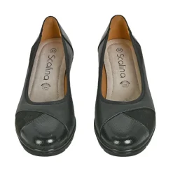 Chaussures Confort|SCALINA Escarpins Compenses Bi-Matieres Noir
