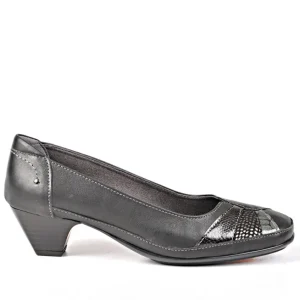 Chaussures Confort|LADY CONFORT Escarpins Confort Femme En Cuir Noir
