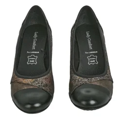 Chaussures Confort|LADY CONFORT Escarpins Confort Femme Noir Et Bronze