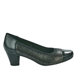 Chaussures Confort|SCALINA Escarpins Confort Femme Noir Et Argent