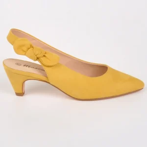 Escarpins|MASCARA Escarpins Ouverts Femme Jaune Avec Noeud