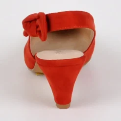 Escarpins|MASCARA Escarpins Ouverts Femme Orange Avec Noeud