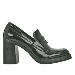 Mocassins|MASCARA Mocassins A Talon Carre Femme Vernis Noir
