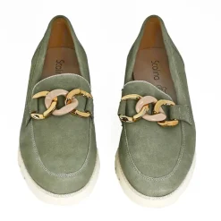 Chaussures Confort|SCALINA Mocassins Avec Chaines Vert