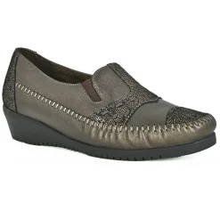 Chaussures Confort|LADY CONFORT Mocassins Confort Femme Bronze Avec Elastiques