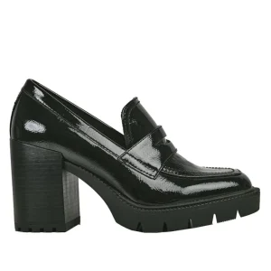 Mocassins|MASCARA Mocassins Crantes A Talon Femme Vernis Noir