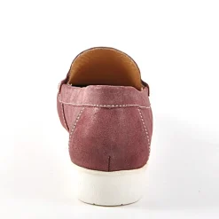 Chaussures Confort|SCALINA Mocassins Femme Aspect Daim Bordeaux