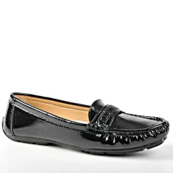 Chaussures Confort|SCALINA Mocassins Femme Avec Strass Vernis Noir